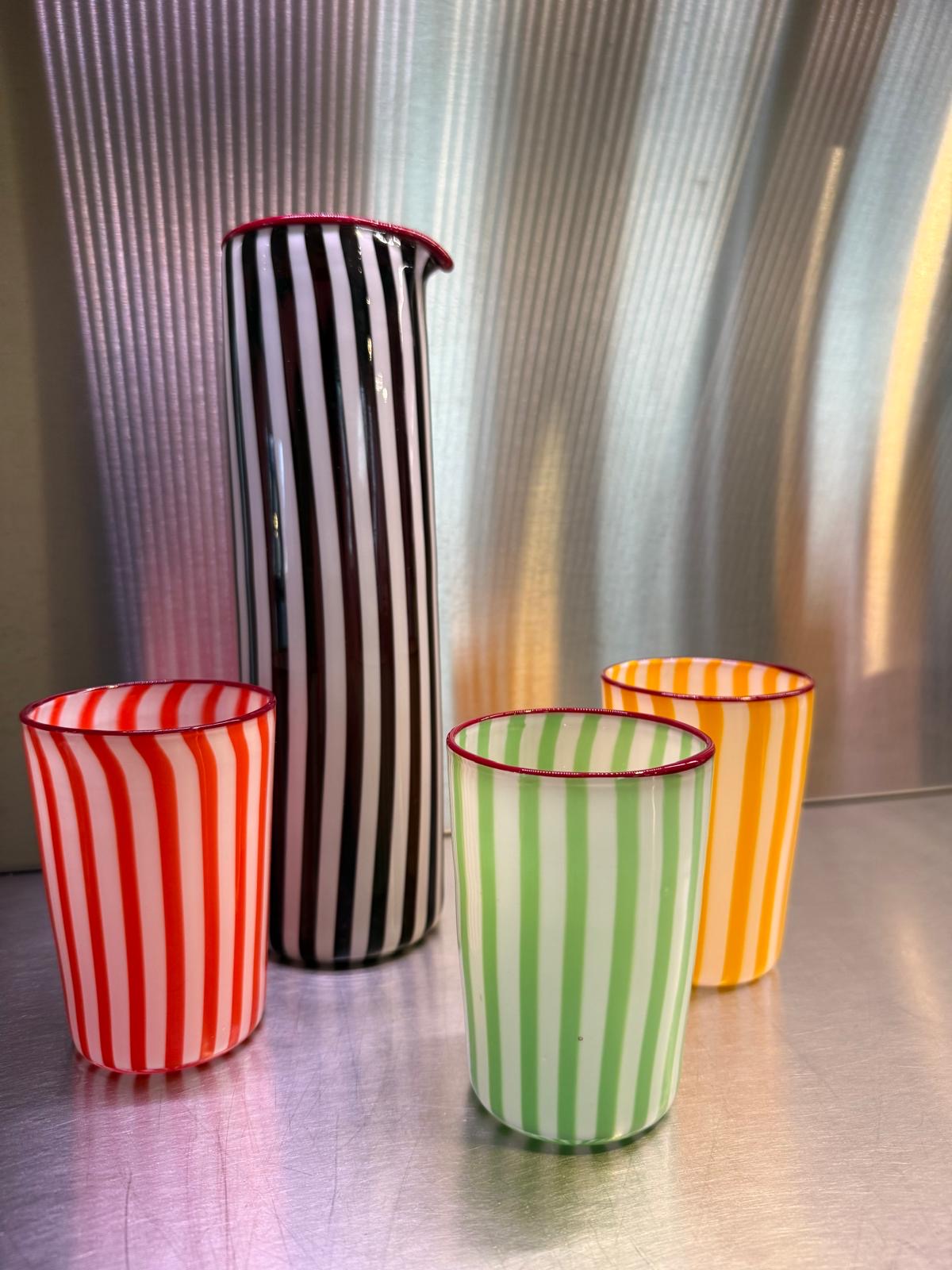 Joyful Stripe Pitcher – Murano Glass by France Thierard – Maison