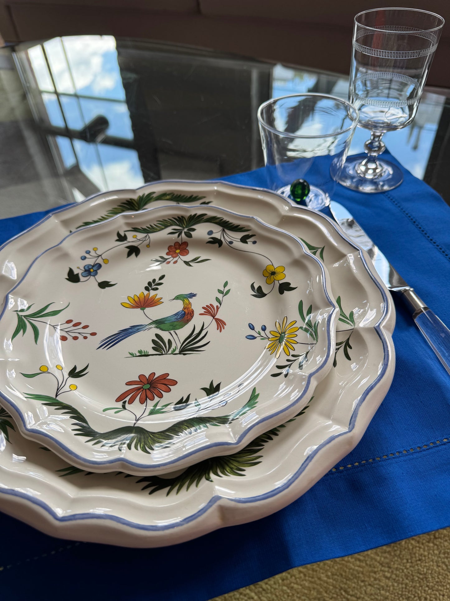 Vintage Gien Service, Oiseaux de Paradis