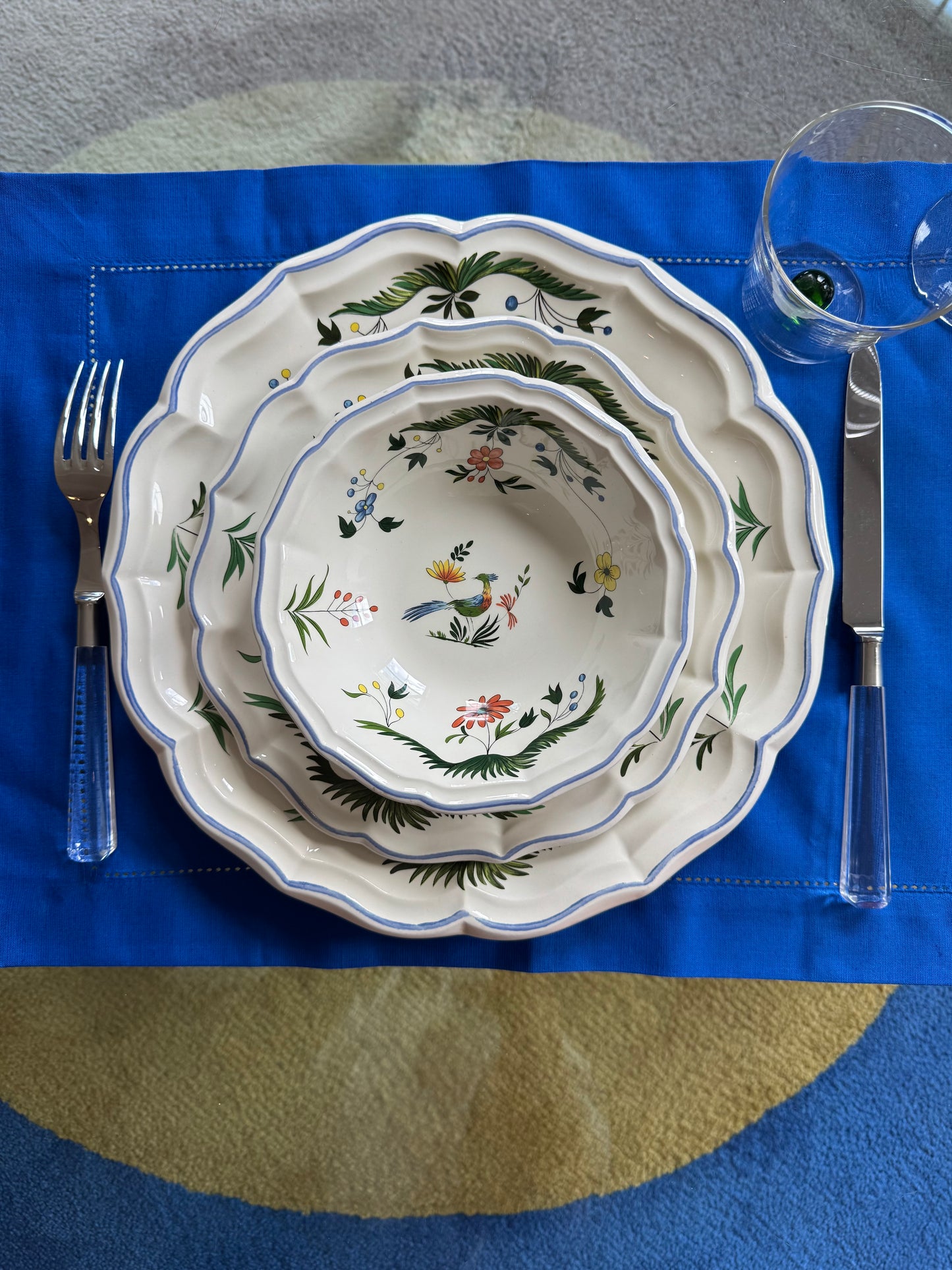 Vintage Gien Service, Oiseaux de Paradis