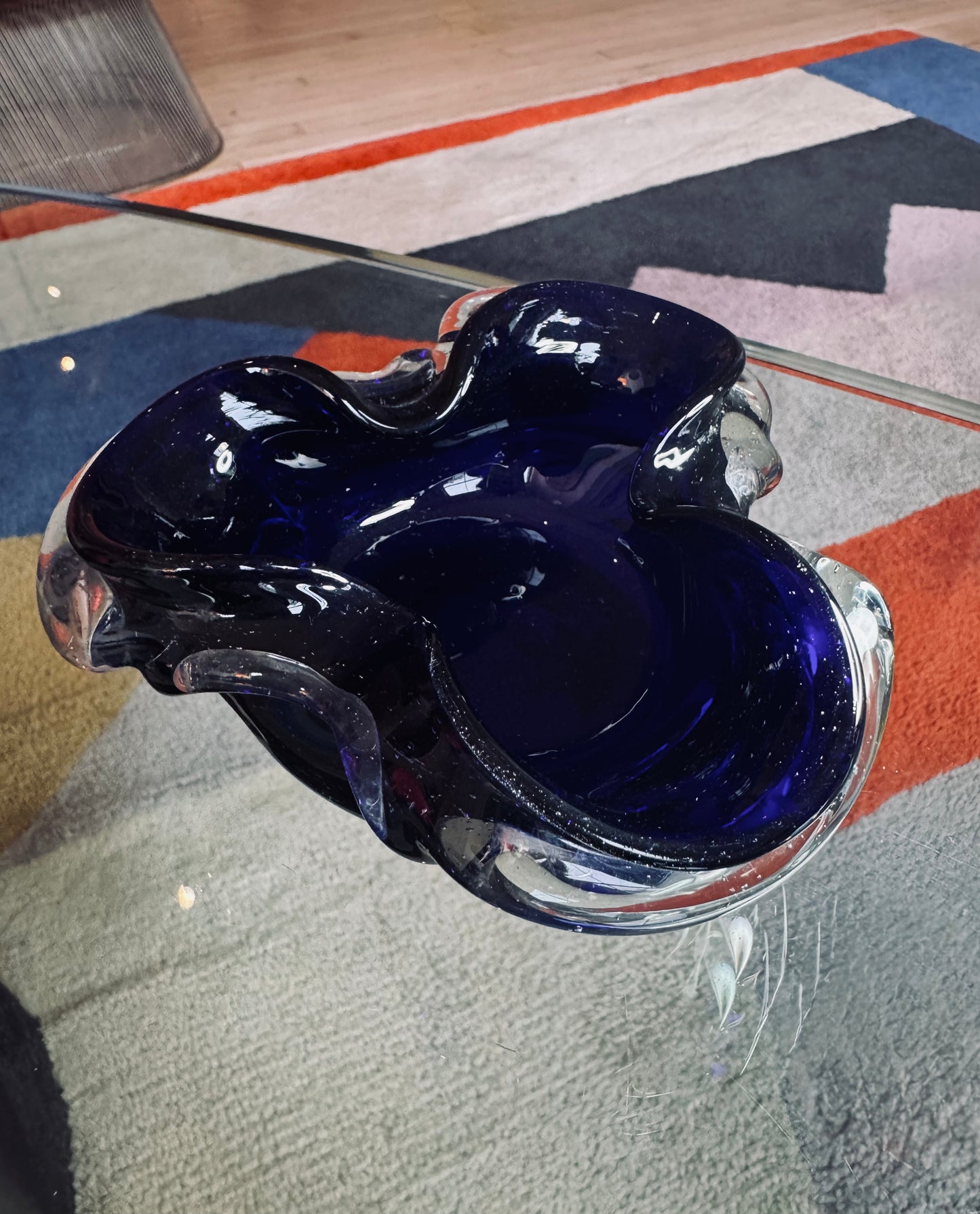 Hand-Blown Sommerso Glass Bowl, Italy, 1960s