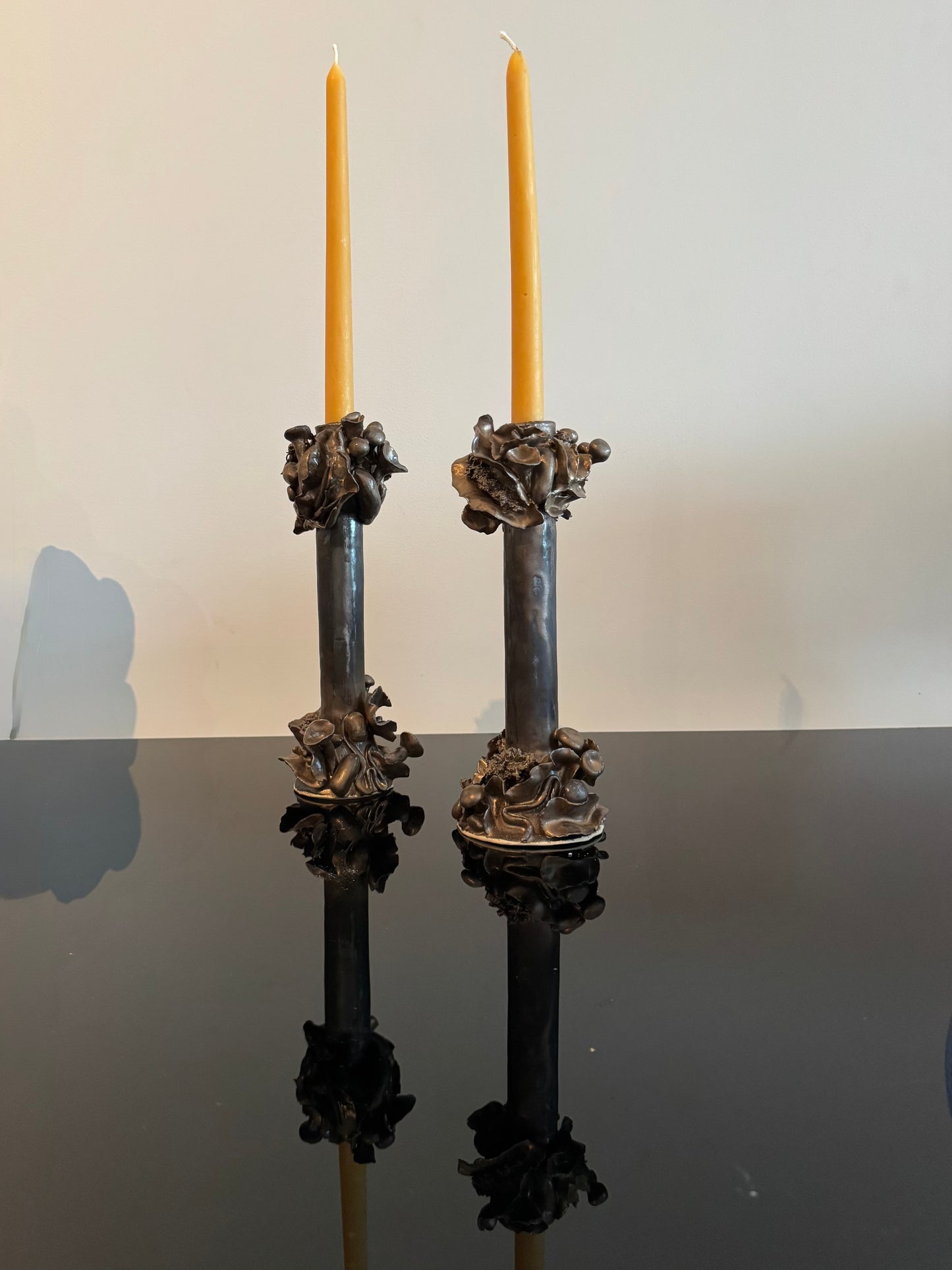 Pair of handmade ceramic candlesticks