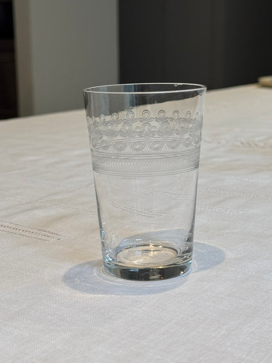 Vintage French Engraved Tumblers — Set of 10
