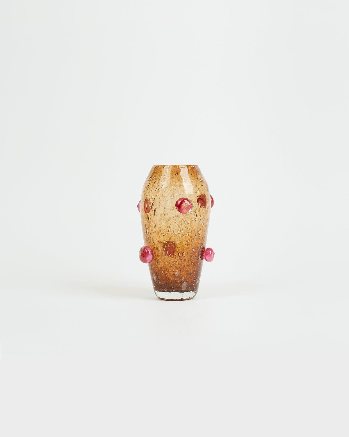 Decorative vase with pink accents on a white background, Small Coral Vase – Sophie Lou Jacobsen Glass Vase – Maison Holder