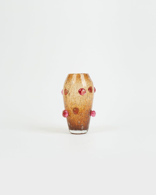 Decorative vase with pink accents on a white background, Small Coral Vase – Sophie Lou Jacobsen Glass Vase – Maison Holder