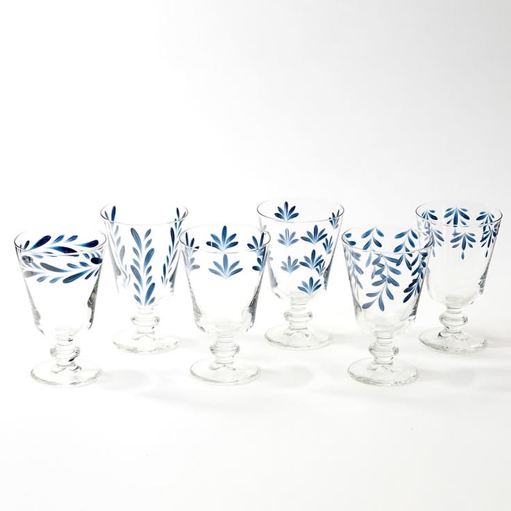 Jalisco - Set of 6 glasses - Hand-Painted Bohemian Crystal