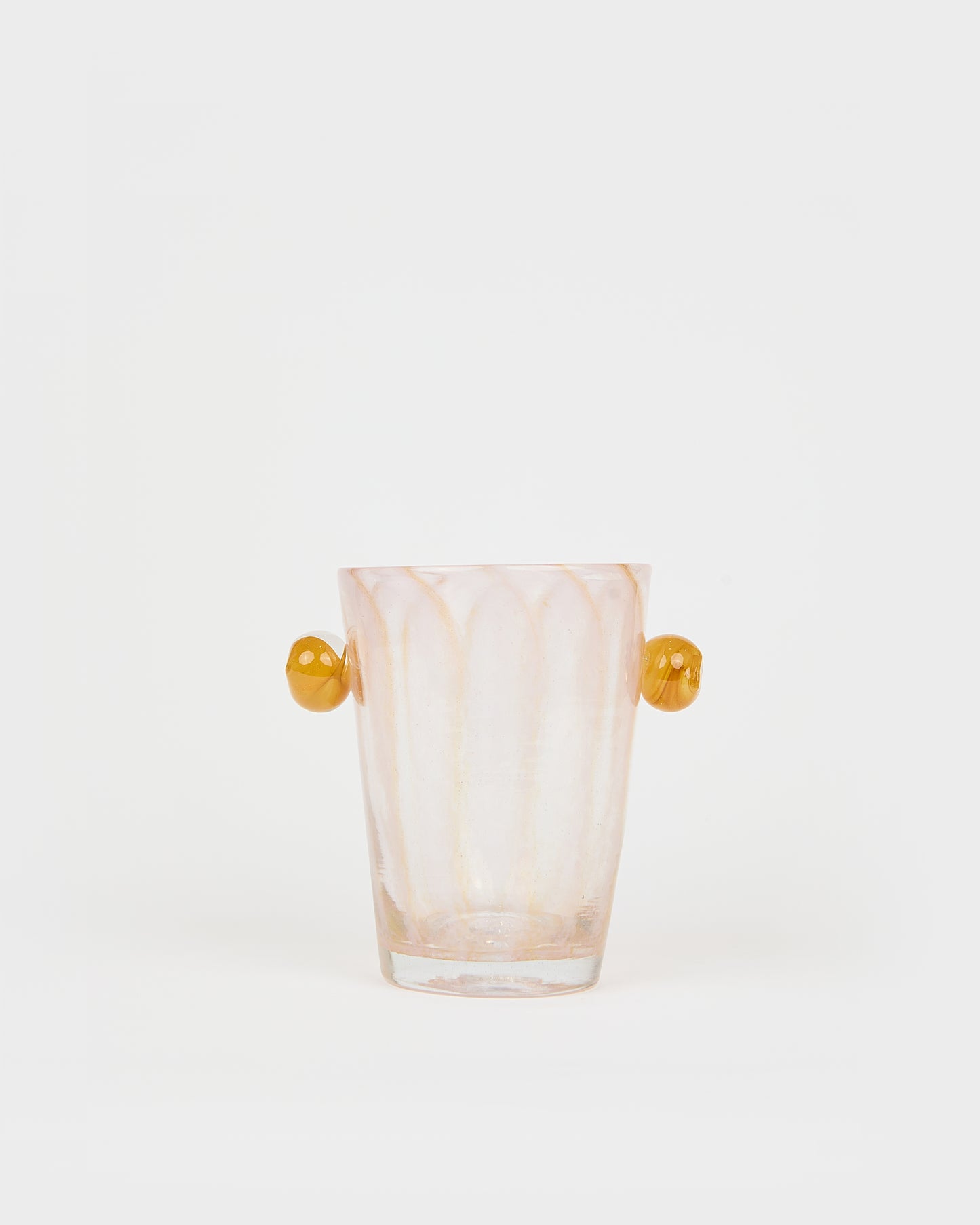 Clear glass with gold accents on a white background, Little Peony Vase – La Romaine Editions – Maison Holder