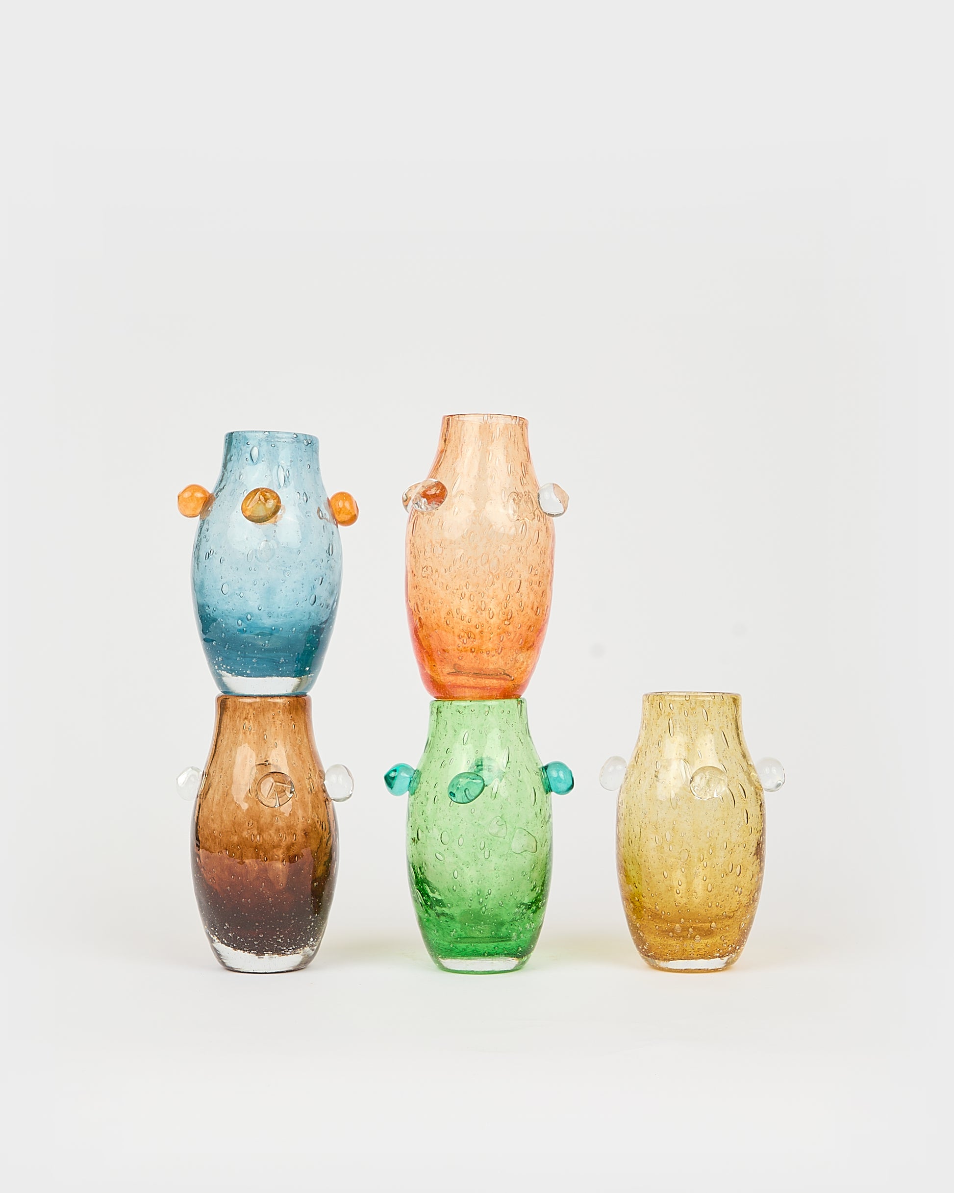 Set of colorful glass vases on a light gray background , Little Daisy Vase – La Romaine Editions – Maison Holder