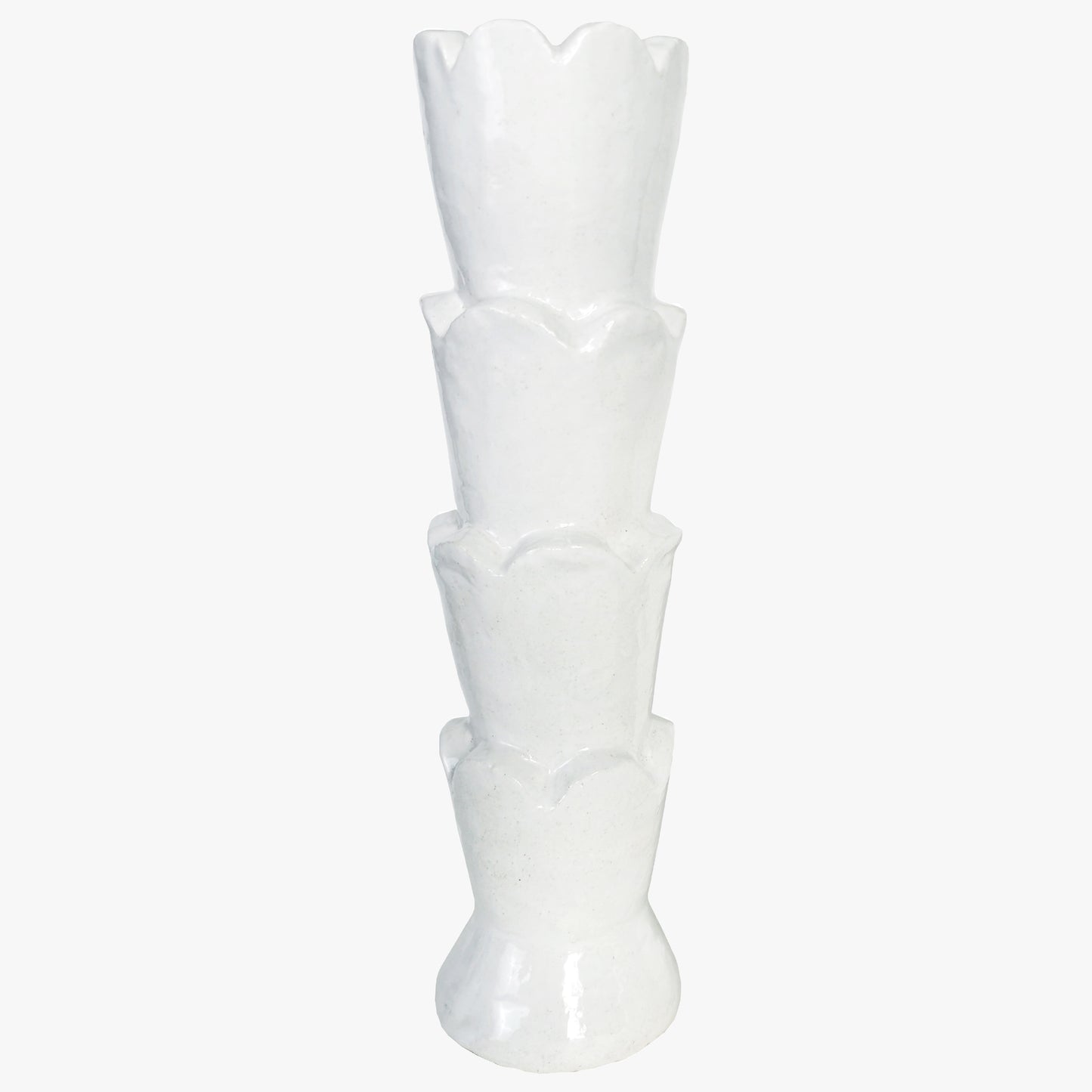 White ceramic vase on a white background, Bela Silva Tulip Candle Holder – Handmade Terracotta – Maison Holder