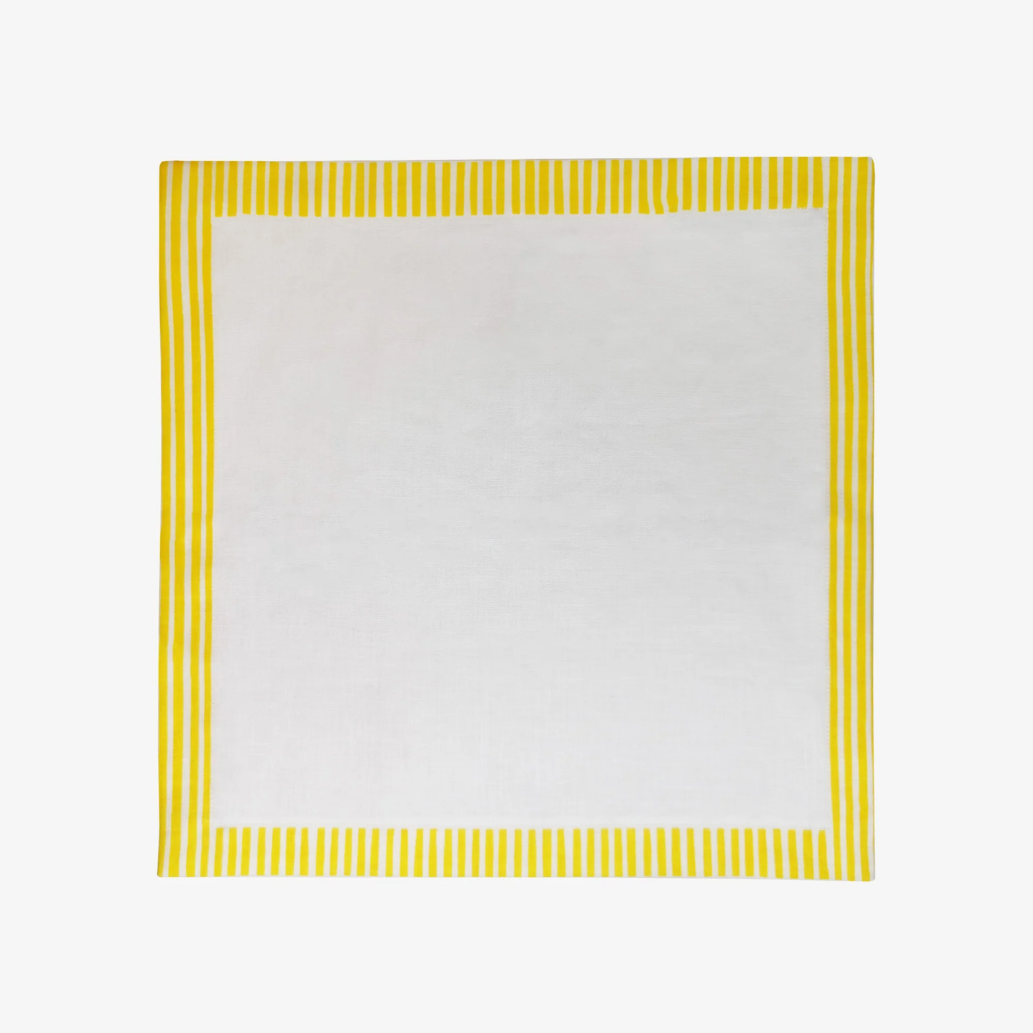 White plate with yellow stripes on a white background, Milleraies Striped Linen Napkin – Aurelie Bidermann – Maison Holder