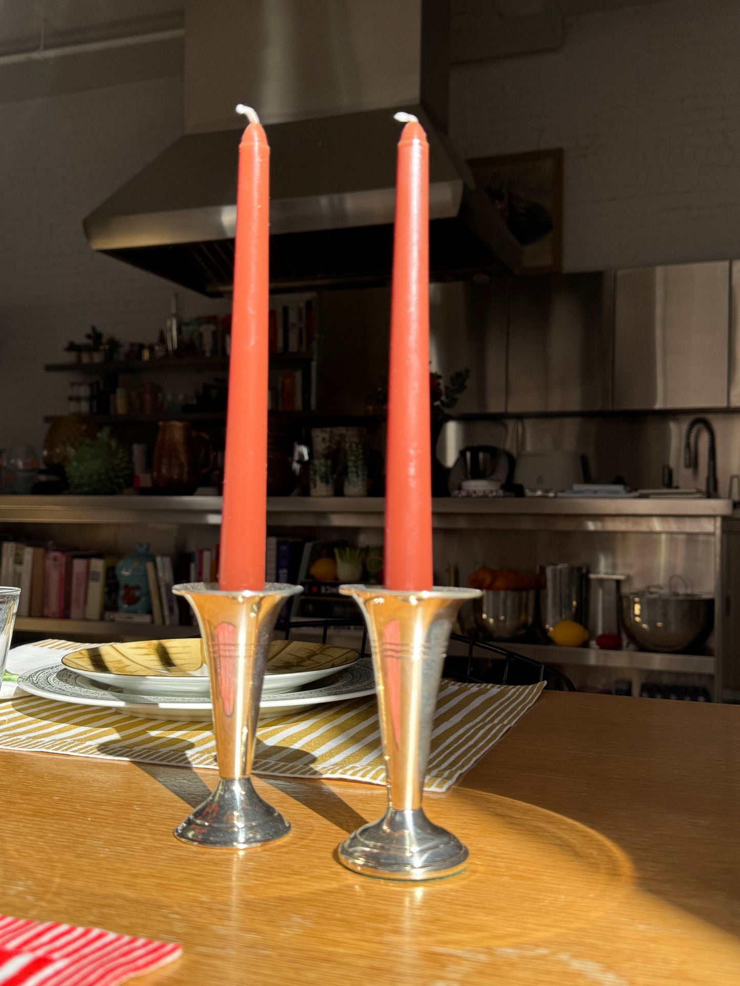 Pair of Silver-plated Candle Holders 1950s